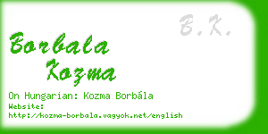borbala kozma business card