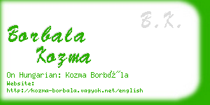 borbala kozma business card